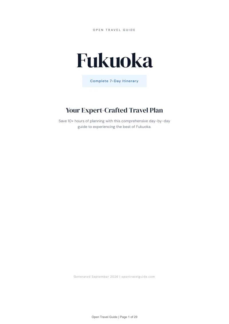 Fukuoka Complete Travel Bundle: 7-day itinerary · Cover