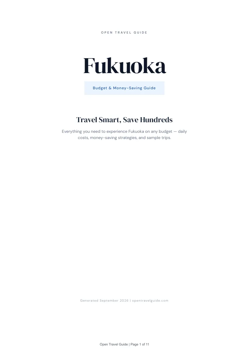 Fukuoka Complete Travel Bundle: Budget guide · Cover