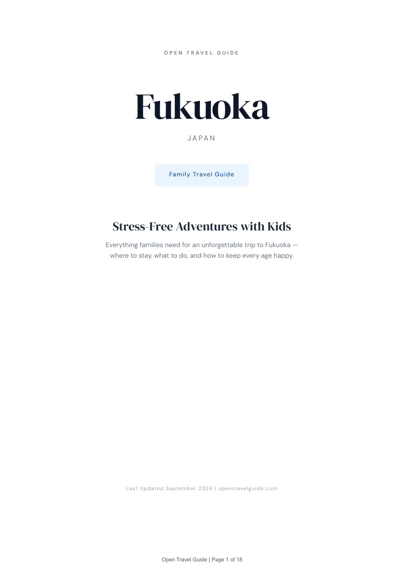Fukuoka Complete Travel Bundle: Family guide · Cover