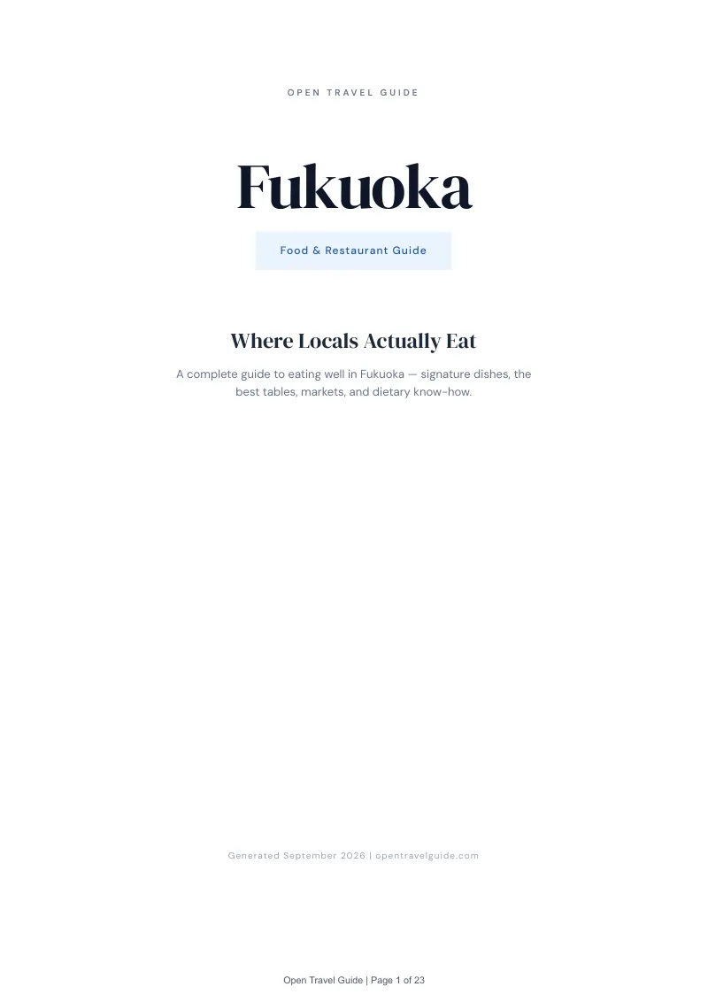 Fukuoka Complete Travel Bundle: Food guide · Cover