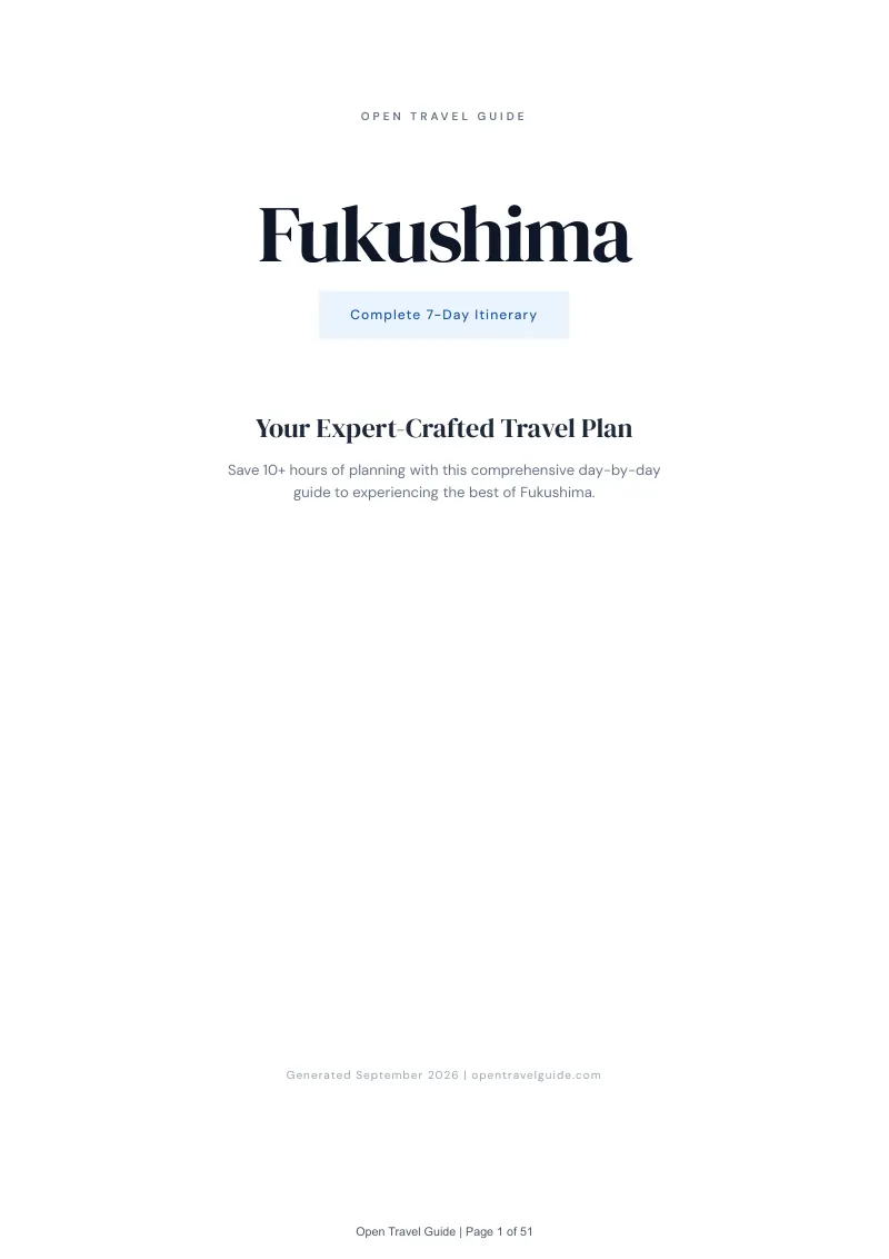 Fukushima Complete Travel Bundle: 7-day itinerary · Cover