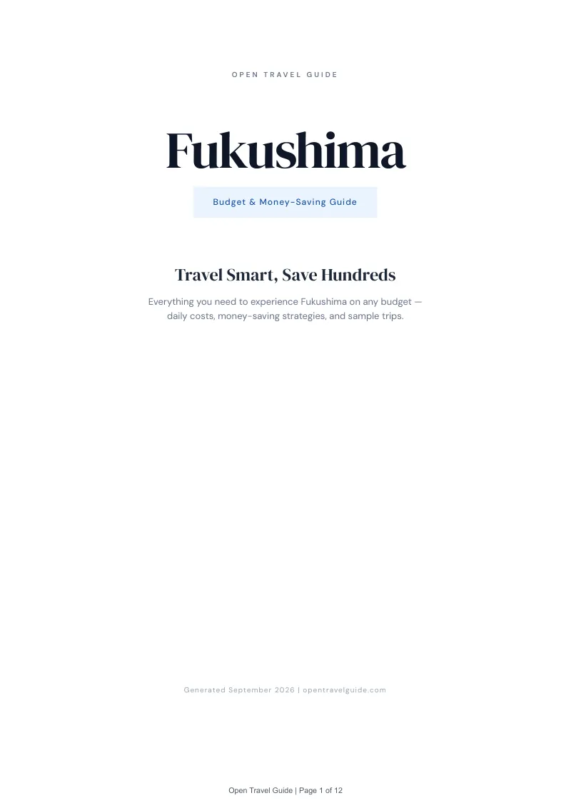 Fukushima Complete Travel Bundle: Budget guide · Cover