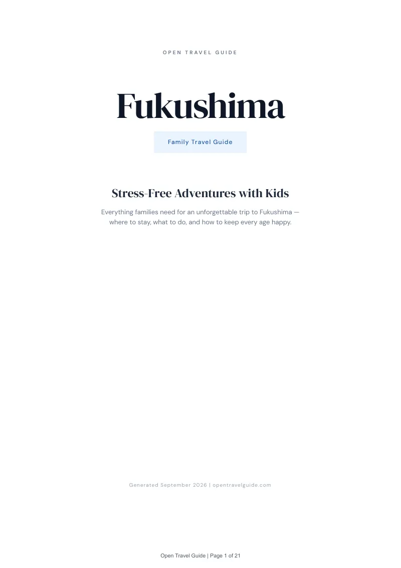 Fukushima Complete Travel Bundle: Family guide · Cover
