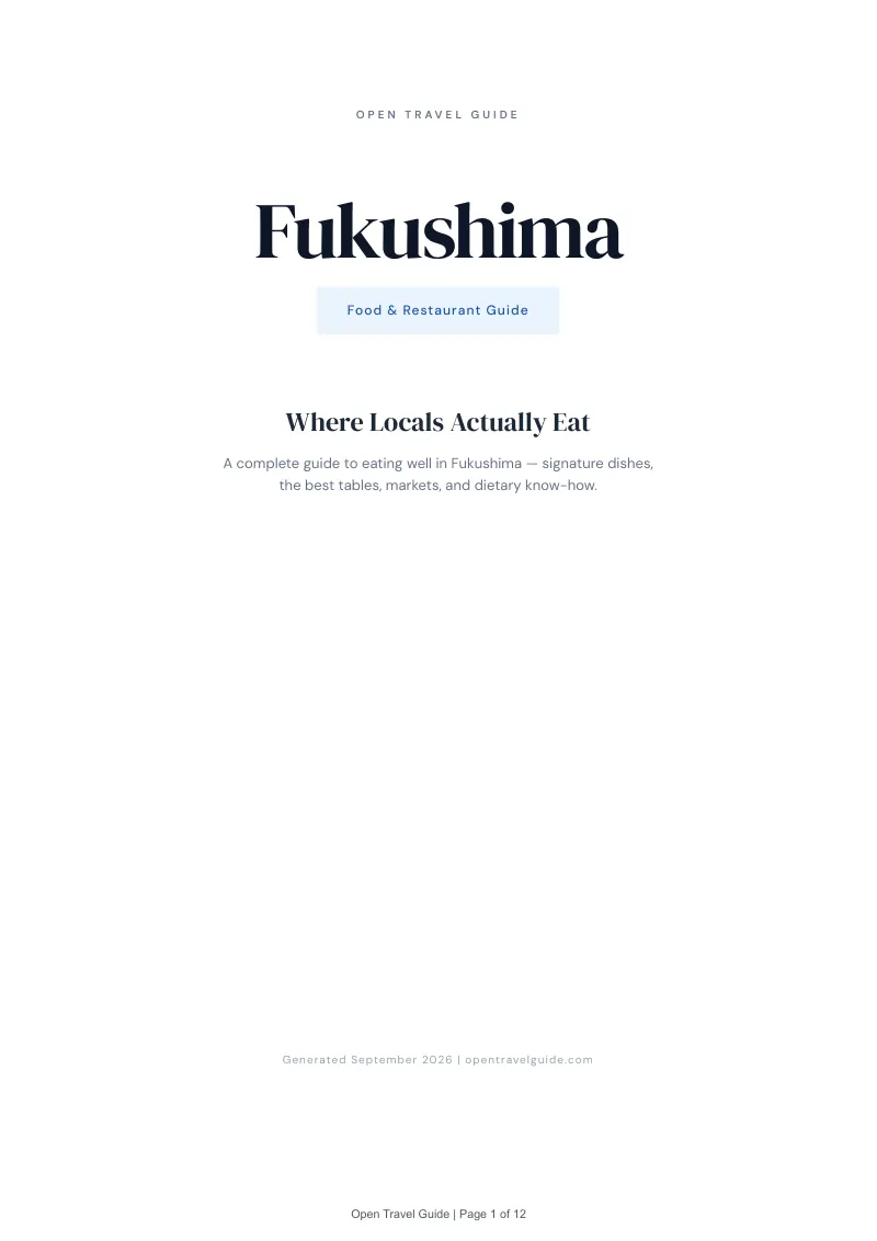 Fukushima Complete Travel Bundle: Food guide · Cover