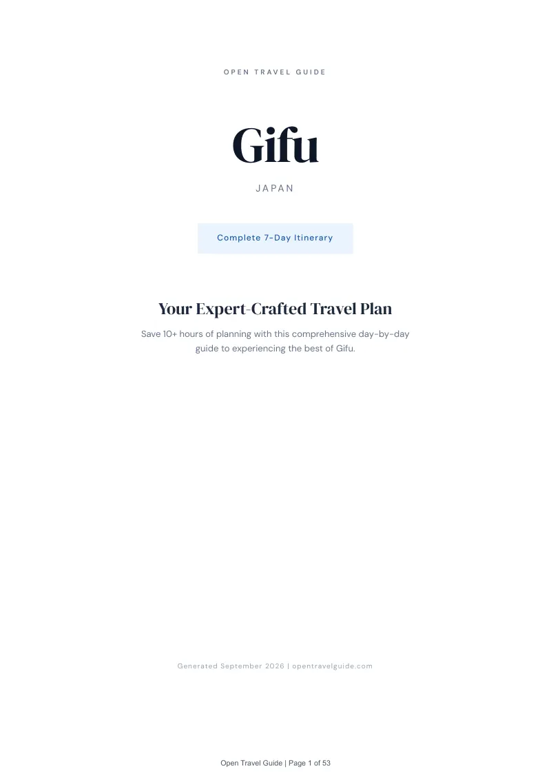 Gifu Complete Travel Bundle: 7-day itinerary · Cover