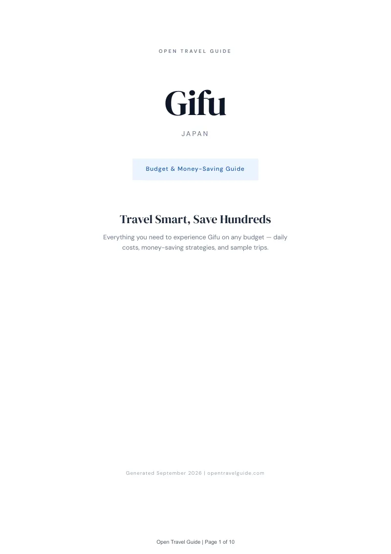 Gifu Complete Travel Bundle: Budget guide · Cover