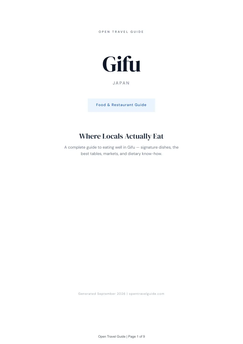 Gifu Complete Travel Bundle: Food guide · Cover