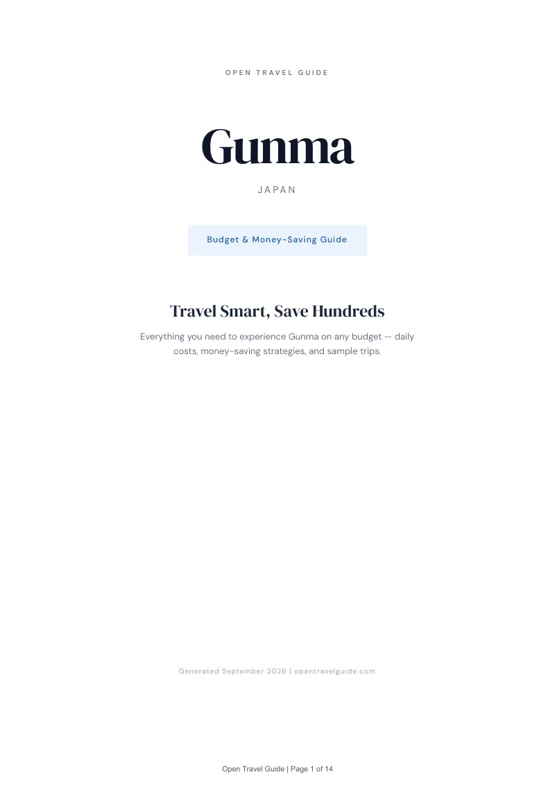 Gunma Complete Travel Bundle: Budget guide · Cover