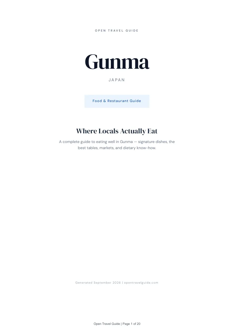 Gunma Complete Travel Bundle: Food guide · Cover