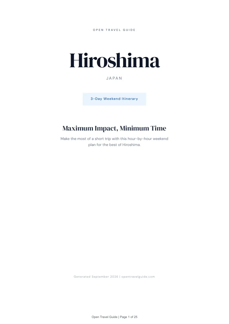 Hiroshima Complete Travel Bundle: 3-day itinerary · Cover