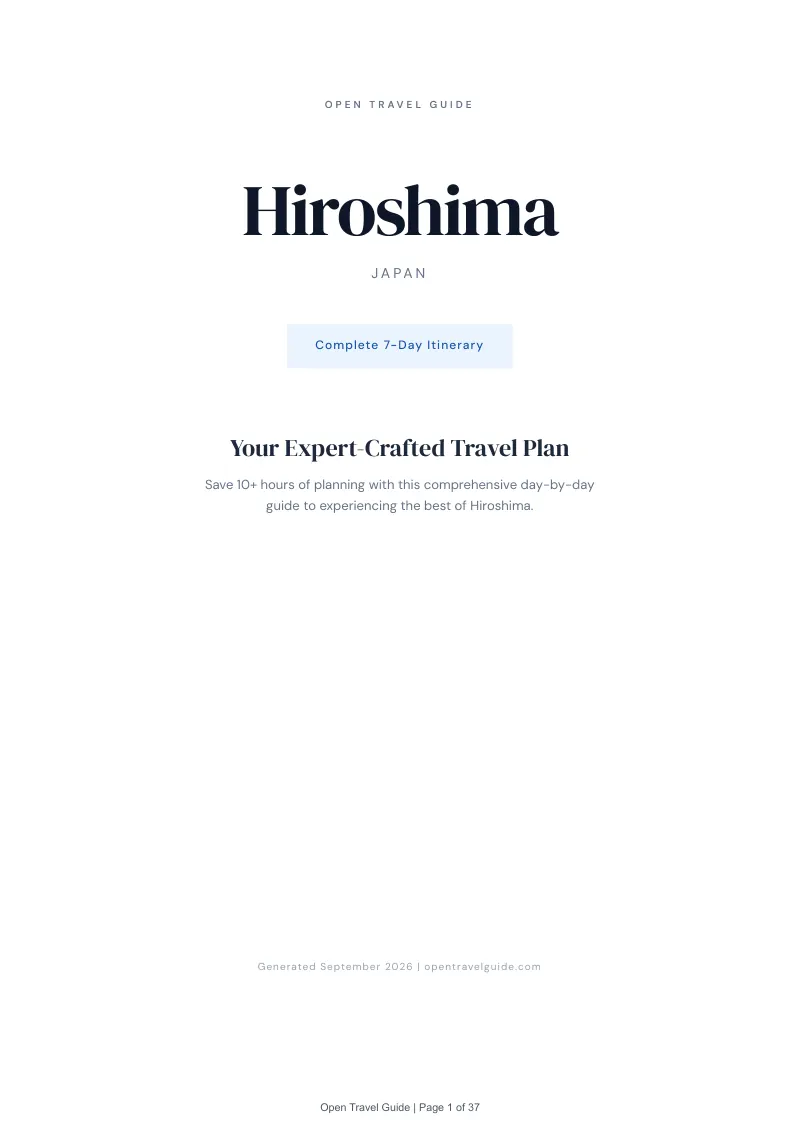 Hiroshima Complete Travel Bundle: 7-day itinerary · Cover