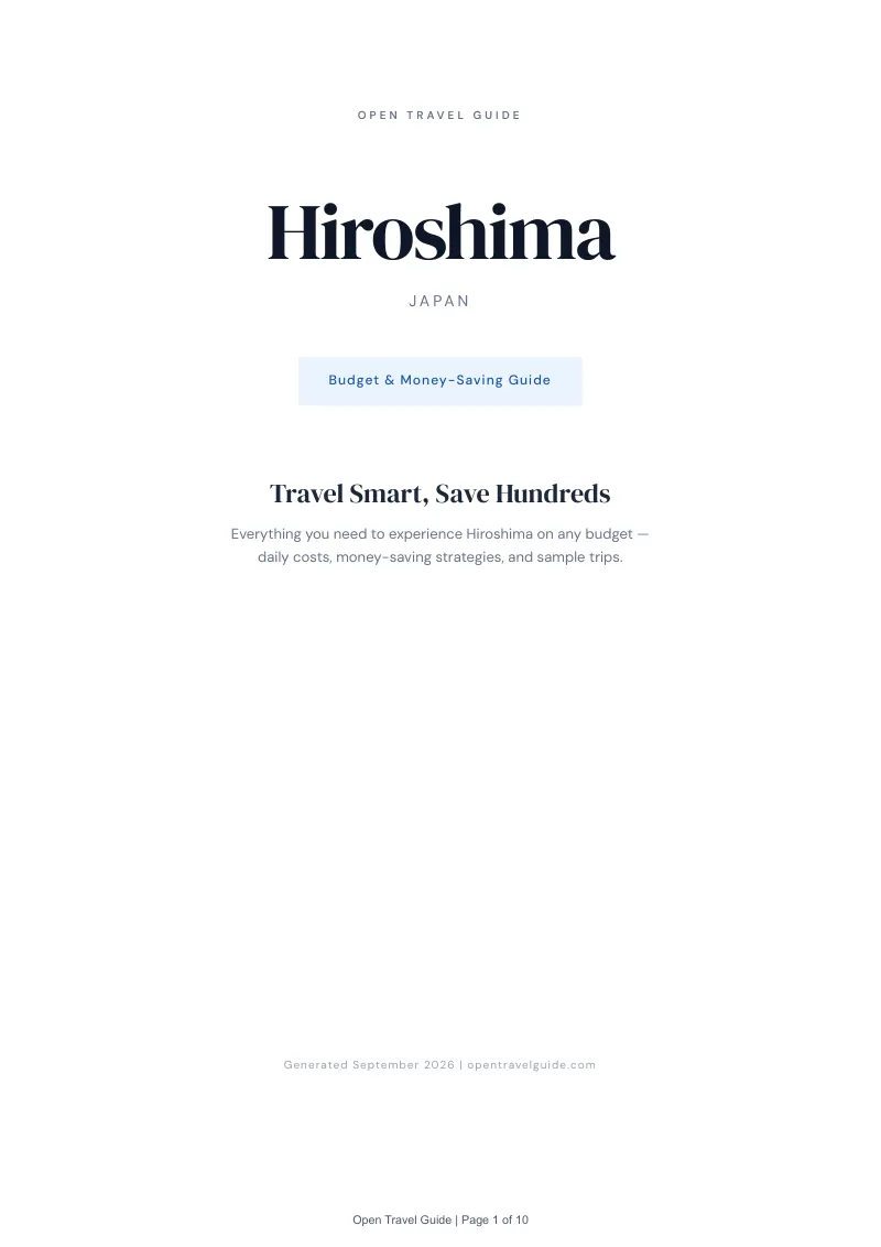 Hiroshima Complete Travel Bundle: Budget guide · Cover
