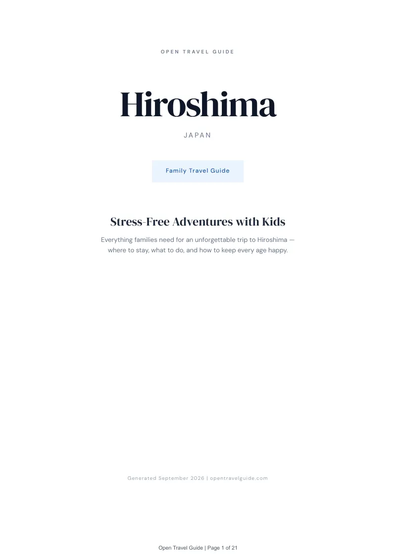 Hiroshima Complete Travel Bundle: Family guide · Cover
