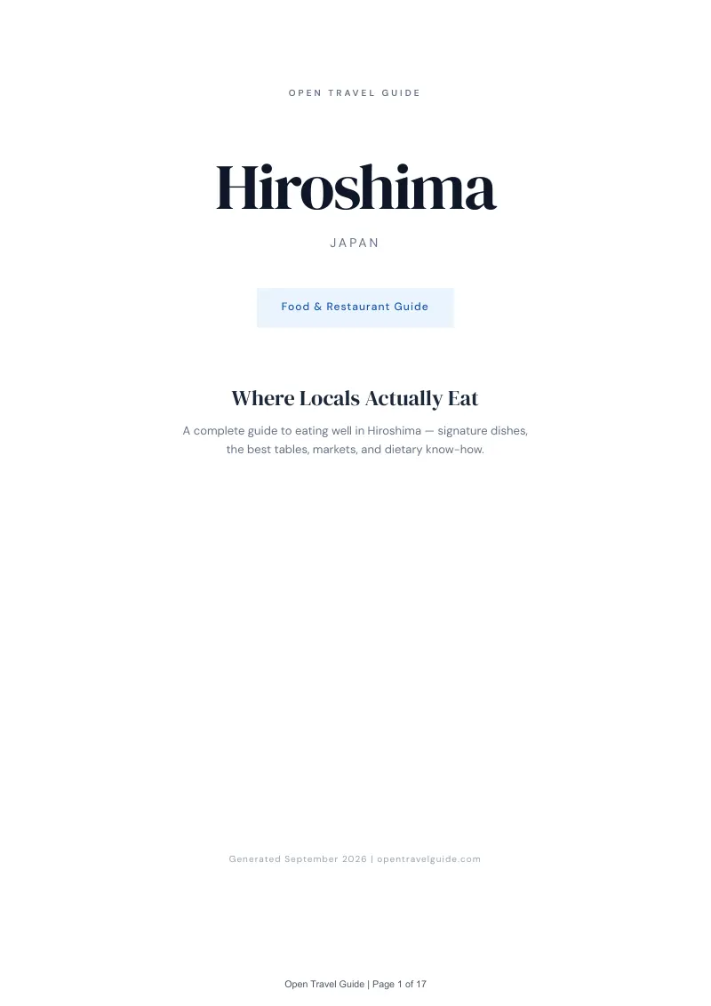 Hiroshima Complete Travel Bundle: Food guide · Cover