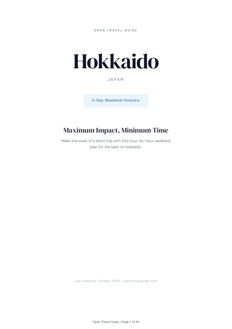 Hokkaido 3-Day Weekend Itinerary: Cover
