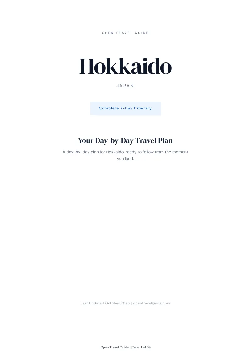 Hokkaido 7-Day Itinerary: Cover