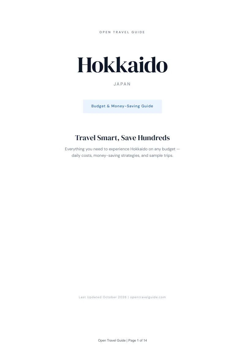 Hokkaido Budget & Money-Saving Guide: Cover