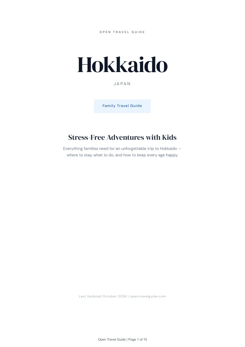 Hokkaido Family Travel Guide: Cover