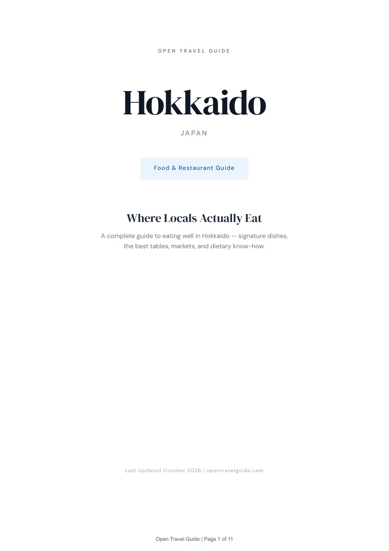 Hokkaido Food & Restaurant Guide: Cover