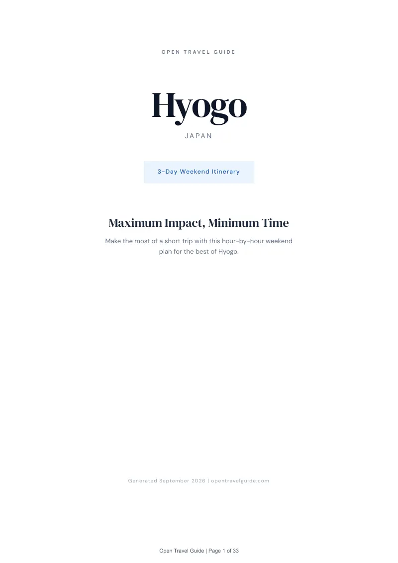 Hyogo Complete Travel Bundle: 3-day itinerary · Cover