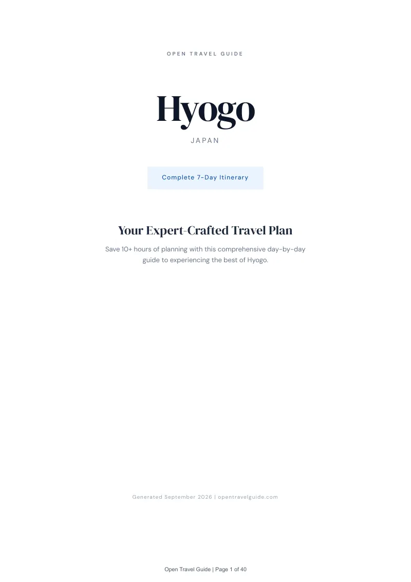Hyogo Complete Travel Bundle: 7-day itinerary · Cover