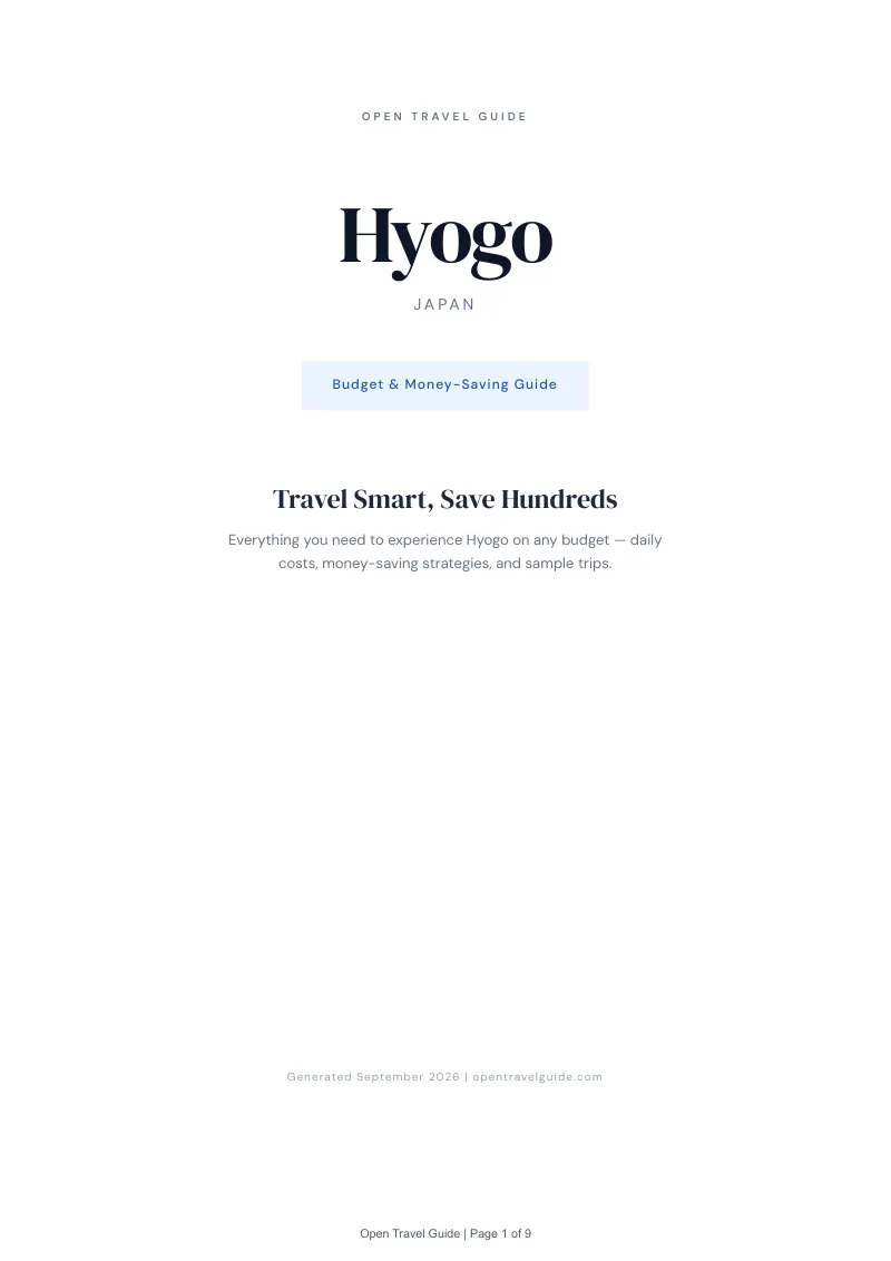Hyogo Complete Travel Bundle: Budget guide · Cover