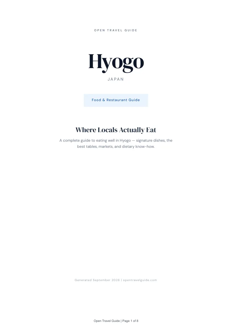 Hyogo Complete Travel Bundle: Food guide · Cover