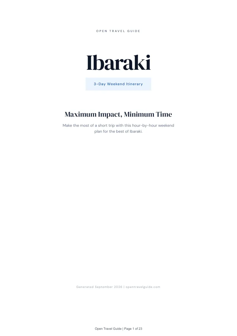 Ibaraki Complete Travel Bundle: 3-day itinerary · Cover