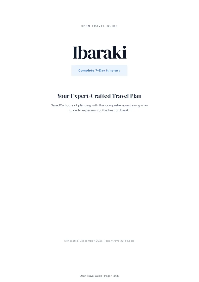 Ibaraki Complete Travel Bundle: 7-day itinerary · Cover