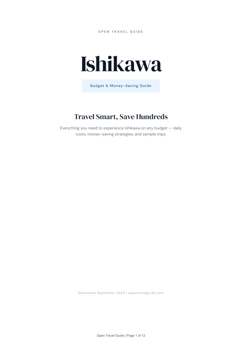 Ishikawa Complete Travel Bundle: Budget guide · Cover