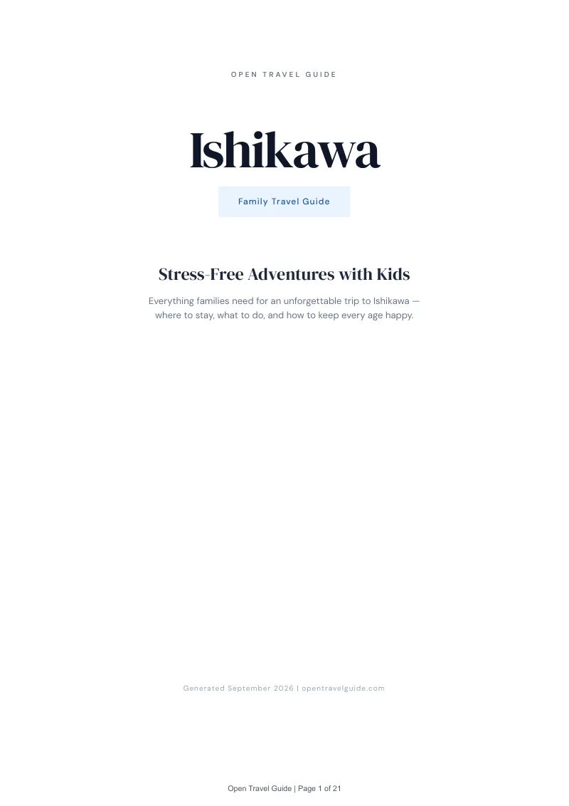 Ishikawa Complete Travel Bundle: Family guide · Cover