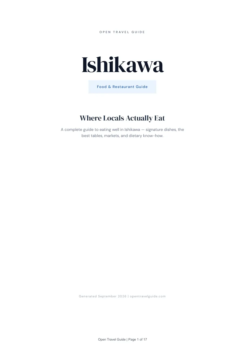 Ishikawa Complete Travel Bundle: Food guide · Cover
