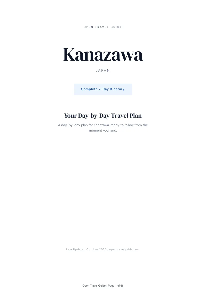 Kanazawa 7-Day Itinerary: Cover