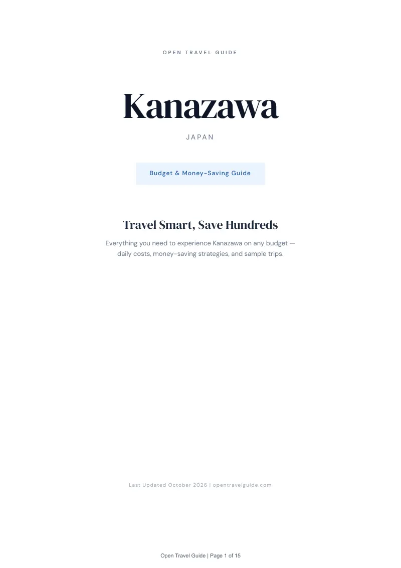 Kanazawa Budget & Money-Saving Guide: Cover