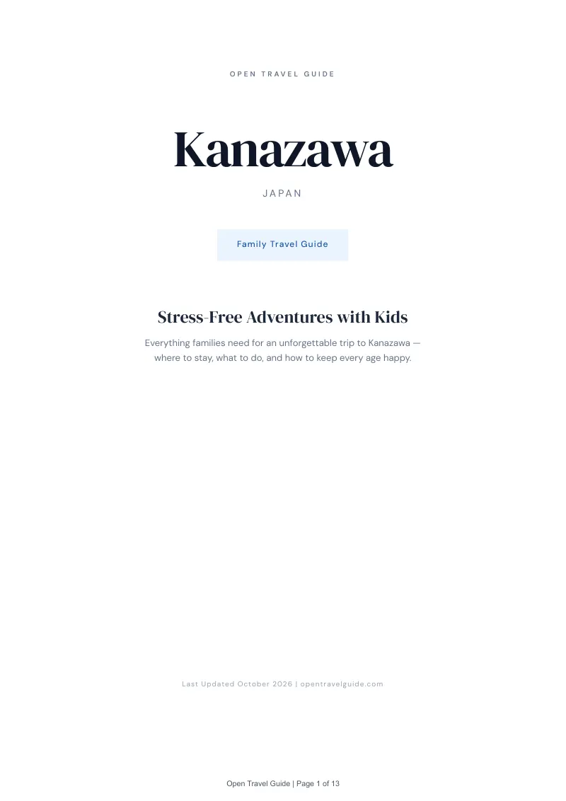 Kanazawa Family Travel Guide: Cover