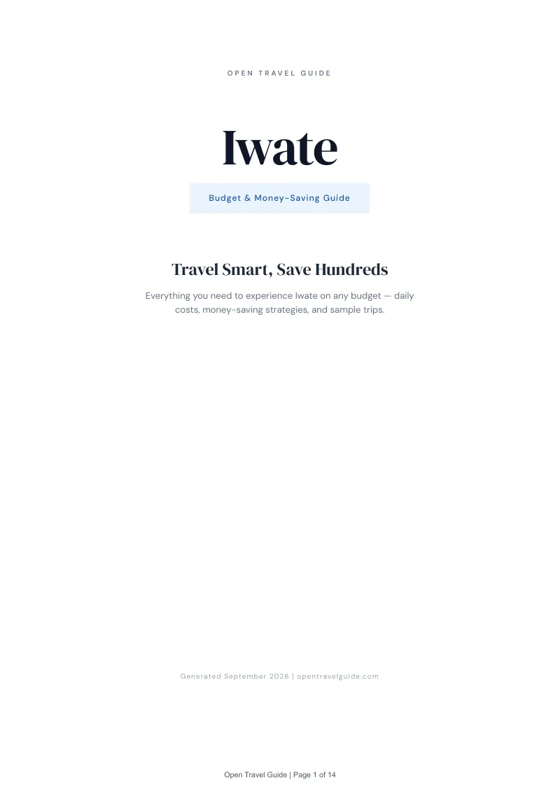 Iwate Complete Travel Bundle: Budget guide · Cover