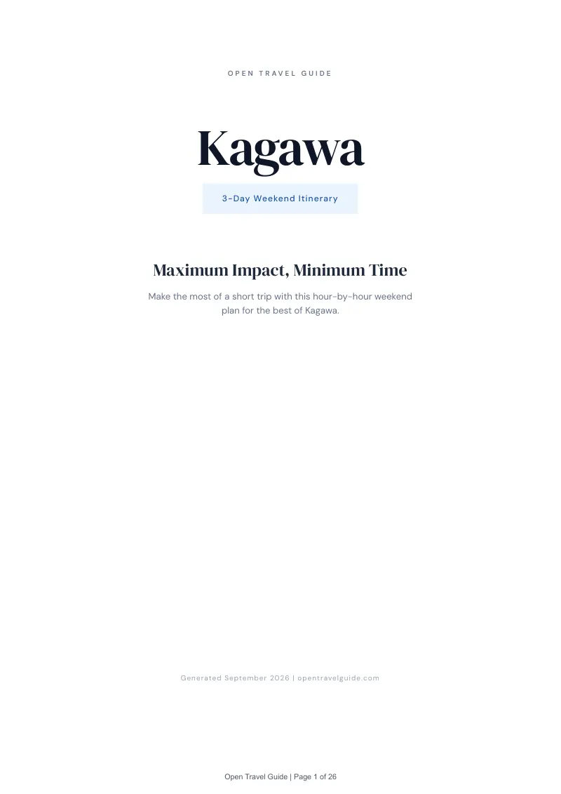 Kagawa Complete Travel Bundle: 3-day itinerary · Cover