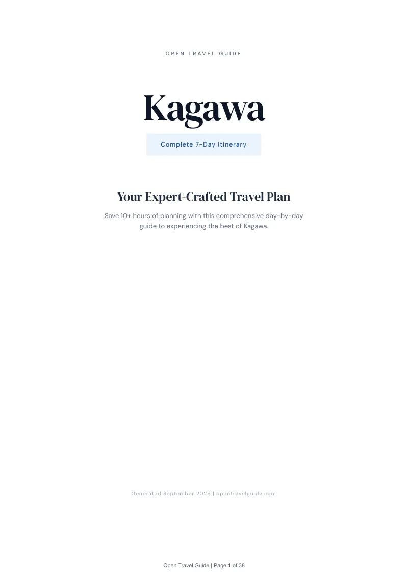 Kagawa Complete Travel Bundle: 7-day itinerary · Cover