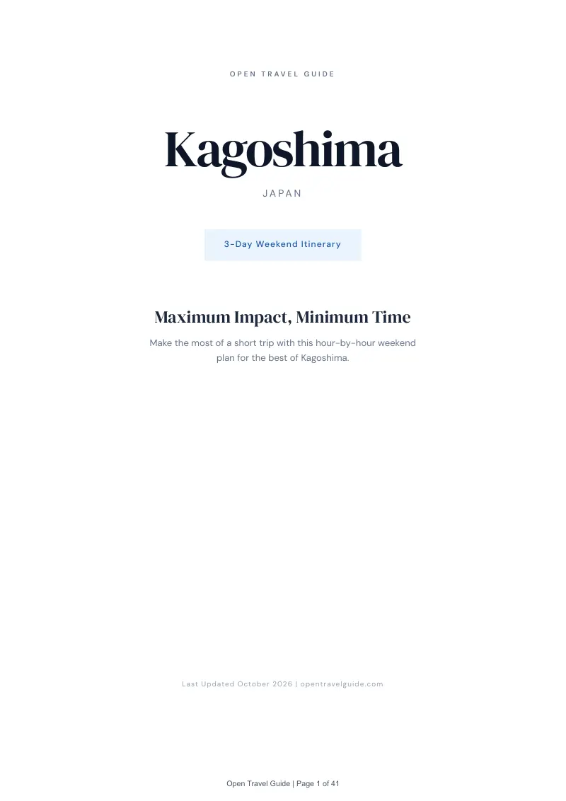 Kagoshima 3-Day Weekend Itinerary: Cover
