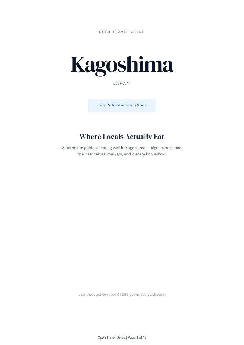 Kagoshima Food & Restaurant Guide: Cover