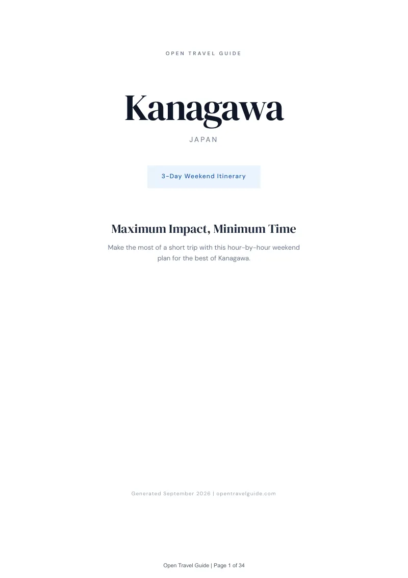 Kanagawa Complete Travel Bundle: 3-day itinerary · Cover