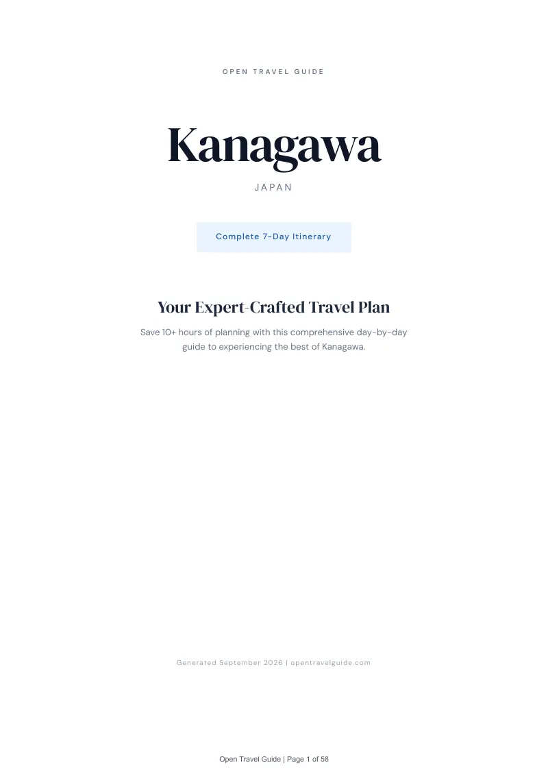 Kanagawa Complete Travel Bundle: 7-day itinerary · Cover