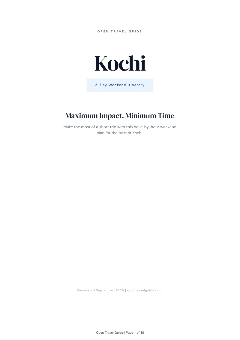 Kochi Complete Travel Bundle: 3-day itinerary · Cover