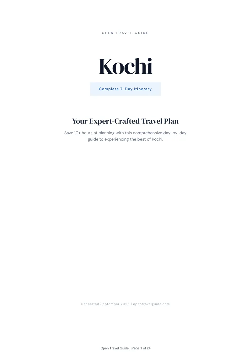 Kochi Complete Travel Bundle: 7-day itinerary · Cover