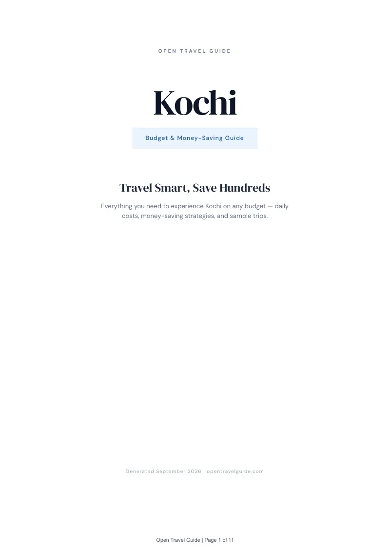 Kochi Complete Travel Bundle: Budget guide · Cover