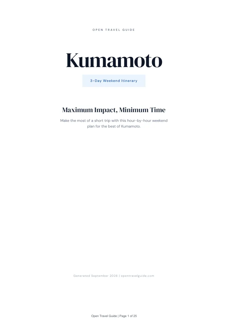 Kumamoto Complete Travel Bundle: 3-day itinerary · Cover