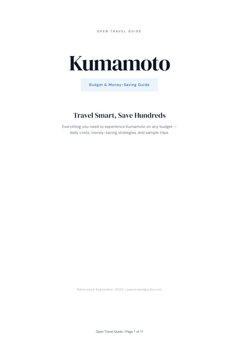 Kumamoto Complete Travel Bundle: Budget guide · Cover