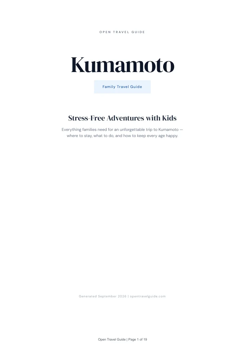 Kumamoto Complete Travel Bundle: Family guide · Cover