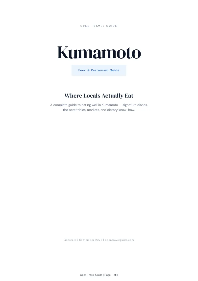 Kumamoto Complete Travel Bundle: Food guide · Cover