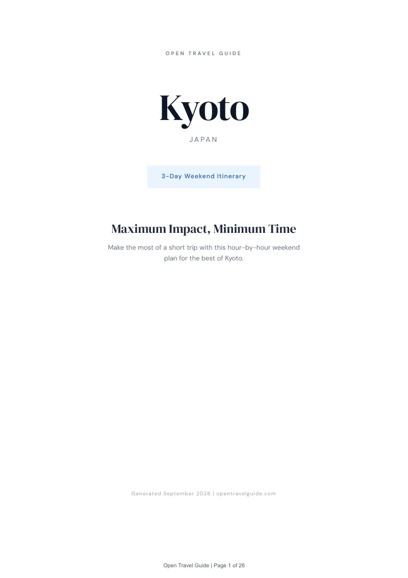 Kyoto Complete Travel Bundle: 3-day itinerary · Cover